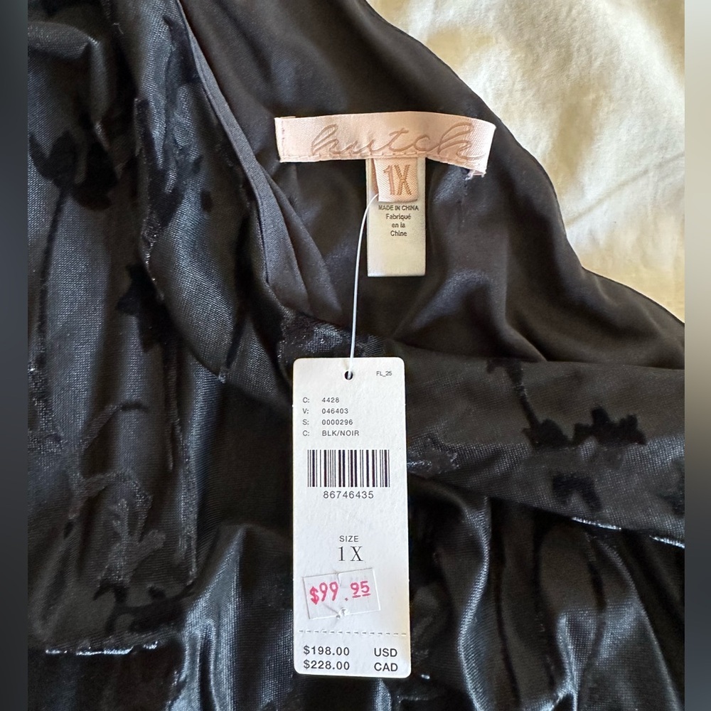 Hutch velvet floral burnout one shoulder dress size 1x